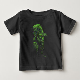 Camiseta Arte de Partículas de Tubarão Baleia Radiante