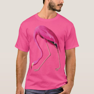 Camiseta Arte de Pássaro Flamingo, Rosa-Quente