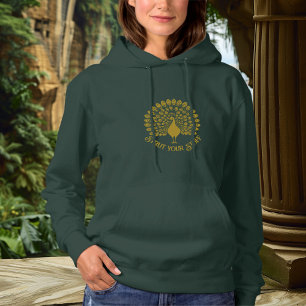 Camiseta Arte de Pavão Elegante com Estilo Art Nouveau Decl