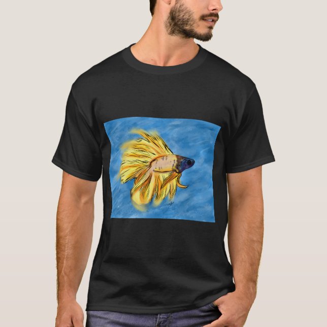 Camiseta Arte de Peixe Betta (Frente)