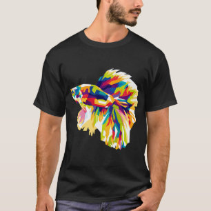 Camiseta Arte de Peixe Betta, Amante de Peixe Lutador Siame