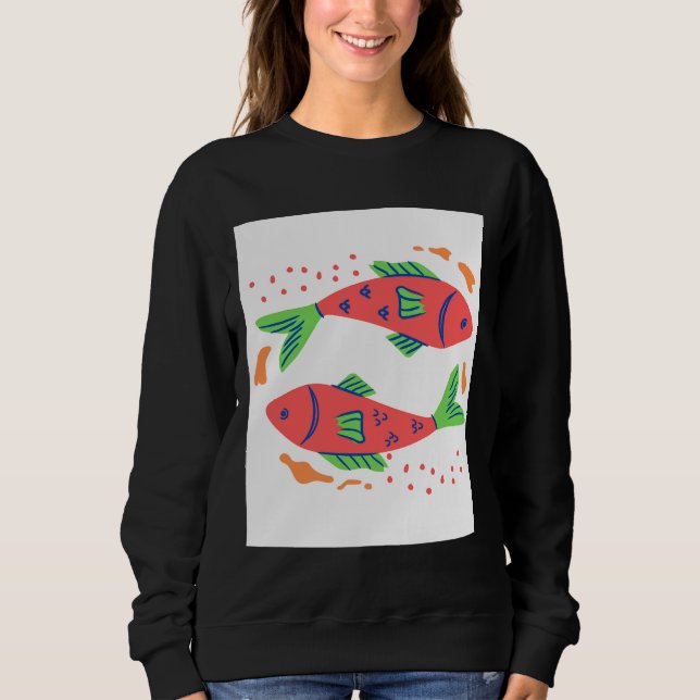 Camiseta Arte de Peixe Colorida (Frente)