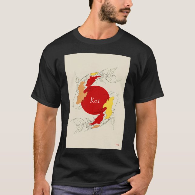 Camiseta arte de peixe Koi (Frente)
