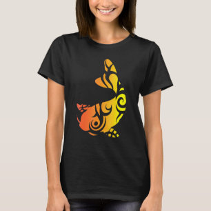 Camiseta Arte de Peixe Koi Tatuagem Tribal Japonesa Jardim