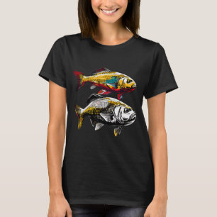 Camiseta Arte de Peixe Rutilo de Água Doce Estilo Warhol