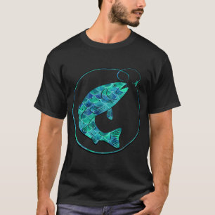 Camiseta Arte de Peixes Coloridos 