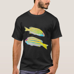 Camiseta Arte de Peixes Gêmeos Tropicais