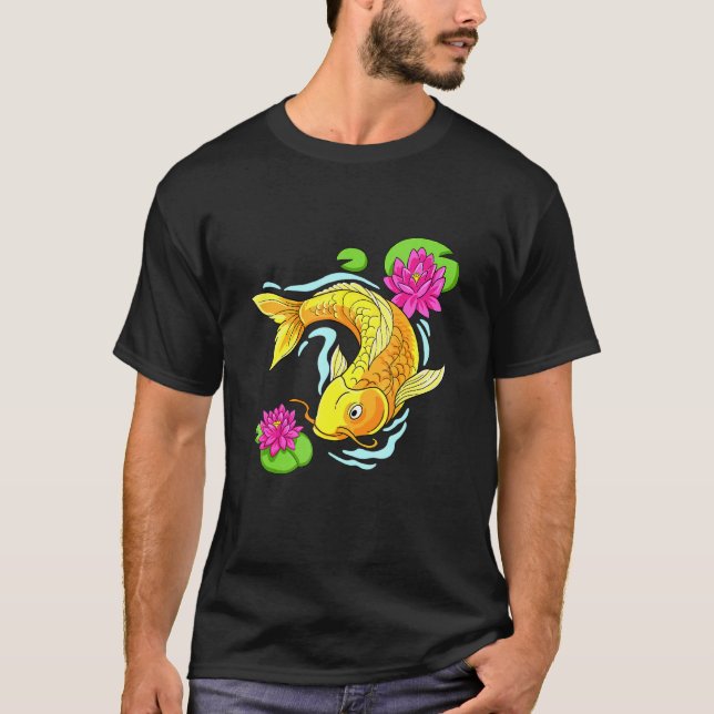 Camiseta Arte de Peixes Koi (Frente)