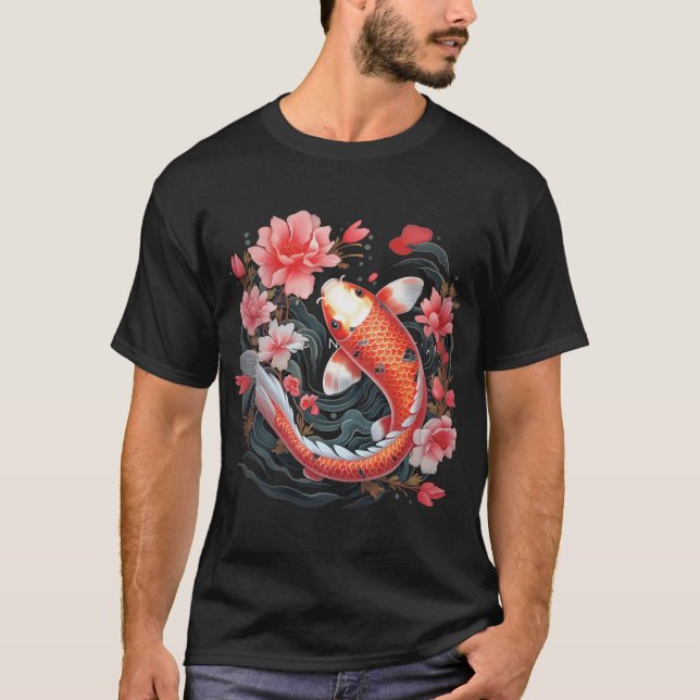 Camiseta arte de peixes koi (Frente)