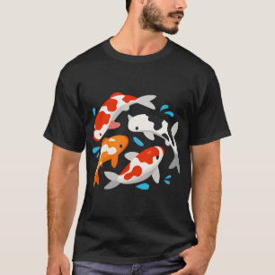 Camiseta Arte de Peixes Koi Graciosos