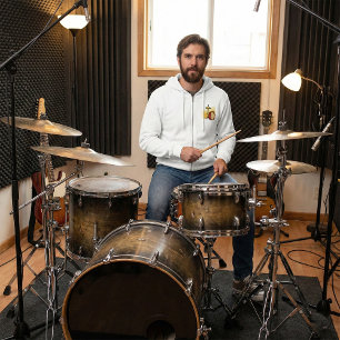 Camiseta Arte de Percussão Música de Tambor e Prato