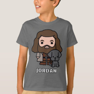 Camiseta Arte de Personagem Cartoon Hagrid e Fang