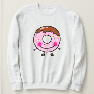 Camiseta Arte de Personagem de Donut com Brilho Sorridente