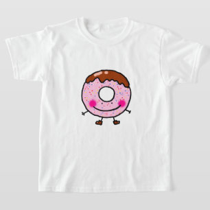 Camiseta Arte de Personagem de Donut com Brilho Sorridente