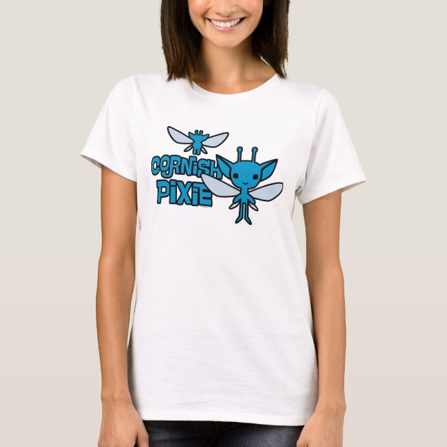 Camiseta Arte de Personagem de Pixie de Cornualha de Desenh (Frente)