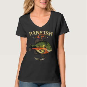 Camiseta Arte de Pesca Bluegill - Estilo de Vintagem - Vida