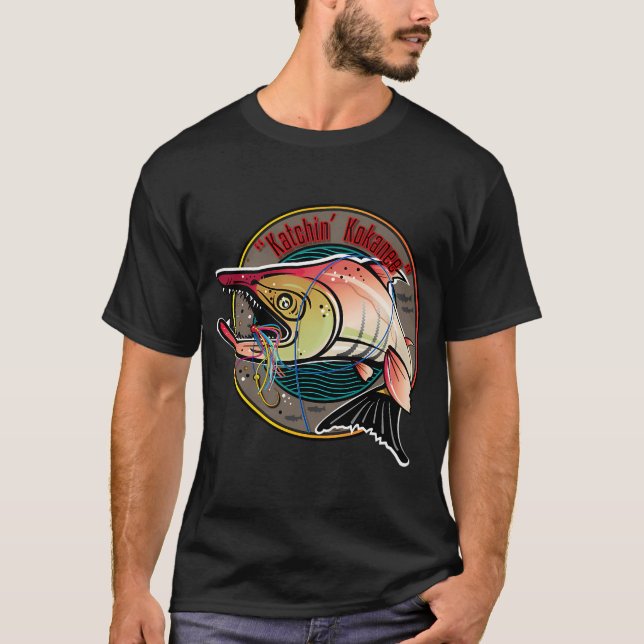 Camiseta Arte de Pesca de Katchin' Kokanee (Frente)