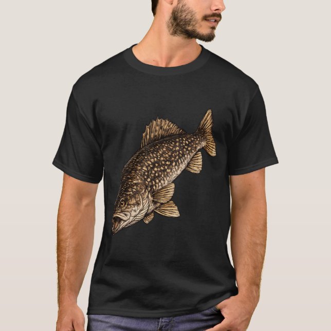 Camiseta Arte de Pesca de Olho-de-Percado (Frente)