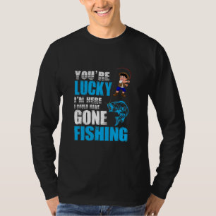 Camiseta Arte De Pesca Eu Poderia Ter Ido Pescar