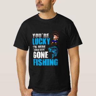 Camiseta Arte De Pesca Eu Poderia Ter Ido Pescar