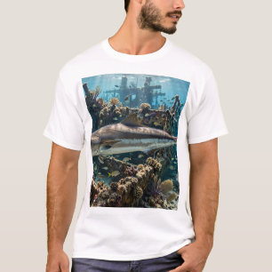 Camiseta Arte de pesca offshore em naufrágio de pargo homem