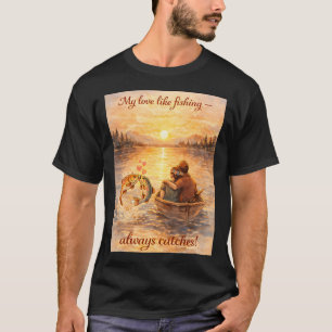 Camiseta Arte de Pesca que Sempre Pega Amor