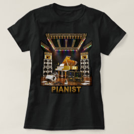 Camiseta Arte de Piano de Cauda de Luxo para Pianistas Toca