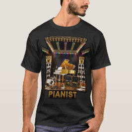 Camiseta Arte de Piano de Cauda de Luxo para Pianistas Toca