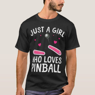 Camiseta Arte de Pinball para Meninas Mulheres Máquina de P