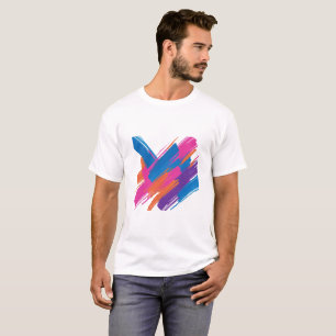 Camiseta Arte de pincelada abstrata com cores vibrantes, in
