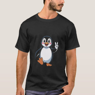 Camiseta Arte de Pinguim da Paz Divertido Animal Fofo Vibra