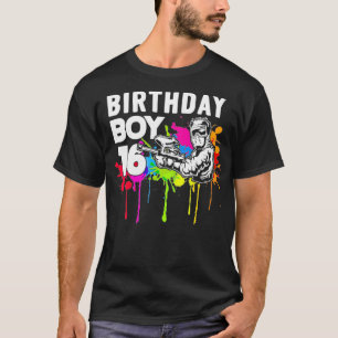 Camiseta Arte De Pinheiro De 16 Anos Com Presente 16 Paintb