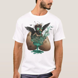 Camiseta Arte de Pintinho de Corvo Assustador 