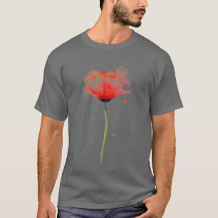 Camiseta Arte de pintura com Abstrato de Aquarela de Flores