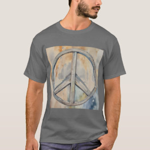 Camiseta Arte de Pintura de Aquarela com Sinal de Paz