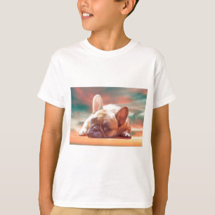 Camiseta Arte de pintura em aquarela de Bulldog Francês Fof