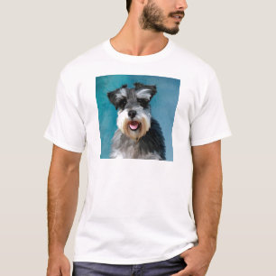 Camiseta Arte de pintura em aquarela do Schnauzer Miniatura