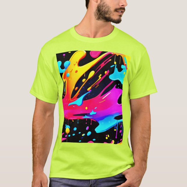 Camiseta Arte de pintura esplêndida e esbranquiçada (Frente)