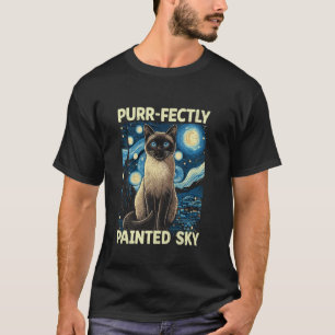 Camiseta Arte de Pintura Estilística Noturna Estrelada Siam