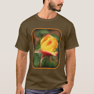 Camiseta Arte de pintura fotográfica Rosebud Floral