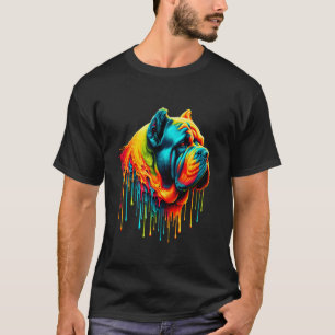 Camiseta Arte de Pintura Gotejante Cane Corso Mastim Italia
