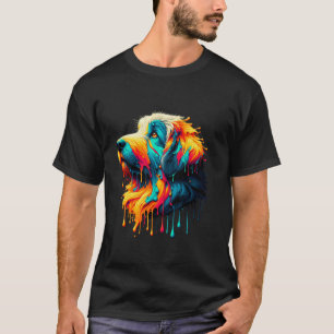 Camiseta Arte de Pintura Pingando Cachorro de Ovelha da Pla