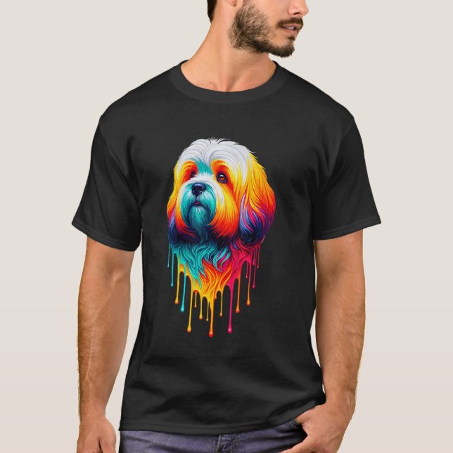 Camiseta Arte de Pintura Pingando Coton de Tulear (Frente)