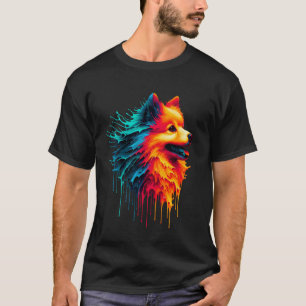 Camiseta Arte de Pintura Pingando Schipperke Schipperkes
