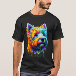 Camiseta Arte de Pintura Pingando West Highland White Terri