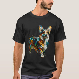 Camiseta Arte de Polígono Corgi Galês de Pembroke Corgis