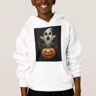 Camiseta Arte de ponto de abóbora de crânio de Halloween gó