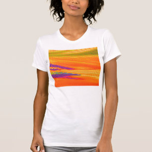 CAMISETA ARTE DE PONTOS DE PONTA DE RETRO COLORIDO