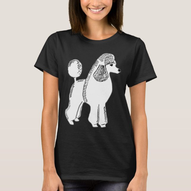 Camiseta Arte de Poodle Standard Branca (Frente)