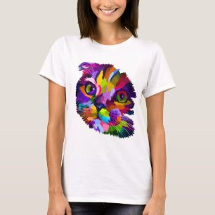 Camiseta Arte de Pop de Kitten com várias cores